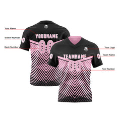 Benutzerdefinierte Schwarz Rosa Reversibel Fußball Trikot Personalisierte Gradient Fußball Shirts für Männer gedruckt Team Name Nummer Logo