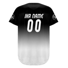 Benutzerdefiniert Schwarz Weiß Personalisierter Baseball Jersey mit Farbverlauf Team Uniform mit Namen und Nummer
