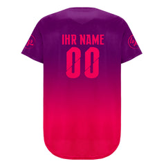 Benutzerdefiniert Lila Fuchsia Personalisierter Baseball Jersey mit Farbverlauf Team Uniform mit Namen und Nummer
