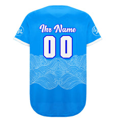 Benutzerdefiniert Blau Weiß Personalisierter Baseball Jersey mit Farbverlauf Team Uniform mit Namen und Nummer