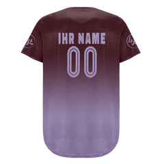 Benutzerdefiniert Braun Lila Personalisierter Baseball Jersey mit Farbverlauf Team Uniform mit Namen und Nummer