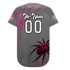 Benutzerdefiniert Grau Rosa Personalisierter Baseball Jersey mit Farbverlauf Team Uniform mit Namen und Nummer