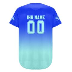 Benutzerdefiniert Dunkelblau Blau Personalisierter Baseball Jersey mit Farbverlauf Team Uniform mit Namen und Nummer