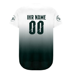 Benutzerdefiniert Weiß Dunkelgrün Personalisierter Baseball Jersey mit Farbverlauf Team Uniform mit Namen und Nummer