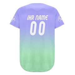 Benutzerdefiniert Helllila Hellgrün Personalisierter Baseball Jersey mit Farbverlauf Team Uniform mit Namen und Nummer
