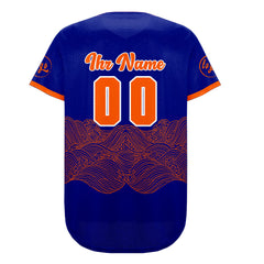 Benutzerdefiniert Blau Orange Personalisierter Baseball Jersey mit Farbverlauf Team Uniform mit Namen und Nummer