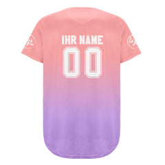 Benutzerdefiniert Rosa Lichtlila Personalisierter Baseball Jersey mit Farbverlauf Team Uniform mit Namen und Nummer