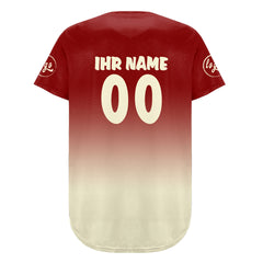 Benutzerdefiniert Rot Weiß Personalisierter Baseball Jersey mit Farbverlauf Team Uniform mit Namen und Nummer