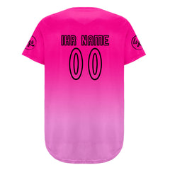 Benutzerdefiniert Fuchsia Rosa Personalisierter Baseball Jersey mit Farbverlauf Team Uniform mit Namen und Nummer