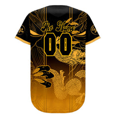 Benutzerdefiniert Schwarz Gelb Personalisierter Baseball Jersey mit Farbverlauf Team Uniform mit Namen und Nummer