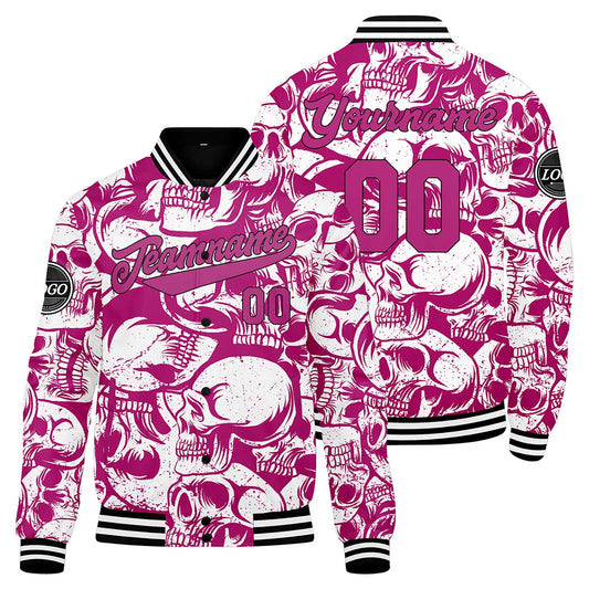 Benutzerdefinierte Rosa Varsity-Jacke. Letterman-Jacke für Männer, Frauen und Jugendliche
