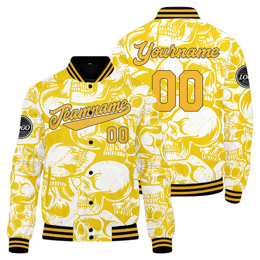 Benutzerdefinierte Gelb Varsity-Jacke. Letterman-Jacke für Männer, Frauen und Jugendliche