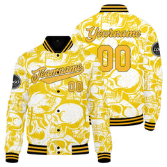 Benutzerdefinierte Gelb Varsity-Jacke. Letterman-Jacke für Männer, Frauen und Jugendliche