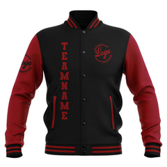 Benutzerdefiniert Schwarz Rot Wasserdichte Varsity Jacken Personalisiert genäht Name Nummer Logo zu Letterman Jacken