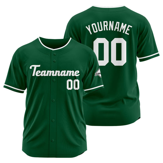 Benutzerdefinierte Authentisch Baseball-Trikot Dunkelgrün-Weiß