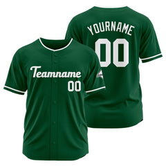 Benutzerdefinierte Authentisch Baseball-Trikot Dunkelgrün-Weiß