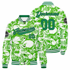 Benutzerdefinierte Grün Varsity-Jacke. Letterman-Jacke für Männer, Frauen und Jugendliche