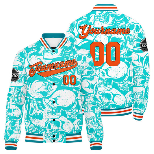 Benutzerdefinierte Blau Varsity-Jacke. Letterman-Jacke für Männer, Frauen und Jugendliche