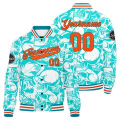 Benutzerdefinierte Blau Varsity-Jacke. Letterman-Jacke für Männer, Frauen und Jugendliche