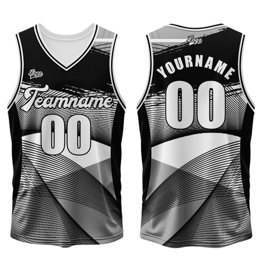 Benutzerdefinierter Schwarz Basketball Jersey Uniform Anzug gedruckt Ihr Logo Name Nummer
