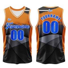 Benutzerdefinierter Schwarz Orange Basketball Jersey Uniform Anzug gedruckt Ihr Logo Name Nummer