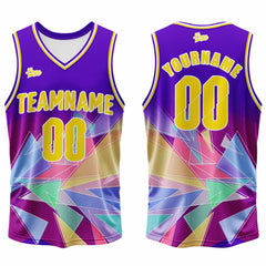 Benutzerdefinierter Lila Basketball Jersey Uniform Anzug gedruckt Ihr Logo Name Nummer