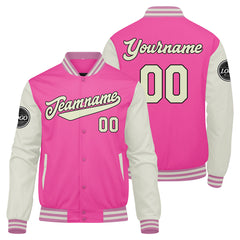 Benutzerdefinierte Verlauf Varsity-Jacke. Letterman-Jacke Pink