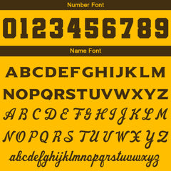 Benutzerdefiniert Braun Gelb Hoodie Personalisiert Männer Pullover Hoodie Gedruckt Team Name Number Logo für Frauen