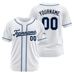 Benutzerdefinierte Authentisch Baseball-Trikot Weiß Netz