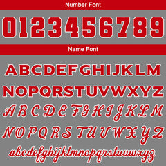 Benutzerdefinierte Varsity-Jacke. Letterman-Jacke für Männer, Frauen und Jugendliche Grau Rot