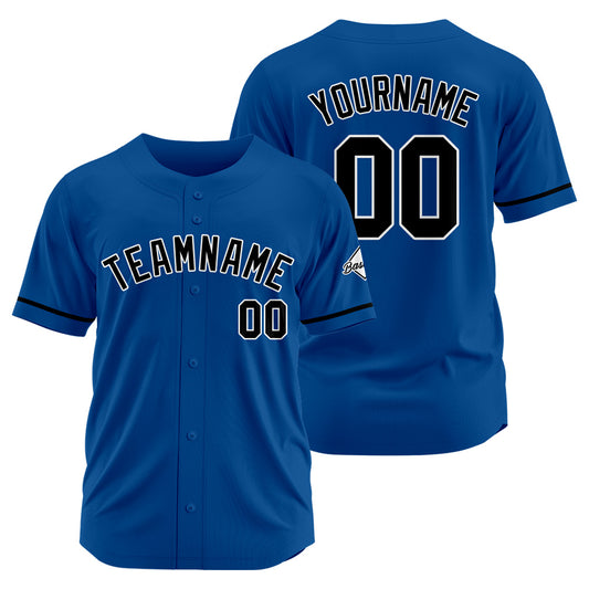 Benutzerdefinierte Authentisch Baseball-Trikot Royal-Schwarz