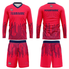 Kundenspezifisches Rose Rot Dunkelblau Basketball Fußball Schießen langes T-Shirt für Erwachsene und Kinder