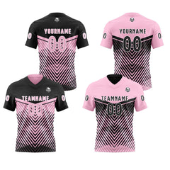 Benutzerdefinierte Schwarz Rosa Reversibel Fußball Trikot Personalisierte Gradient Fußball Shirts für Männer gedruckt Team Name Nummer Logo