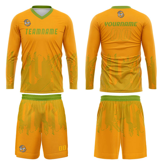 Kundenspezifisches Orange Grün Basketball Fußball Schießen langes T-Shirt für Erwachsene und Kinder