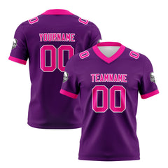 Benutzerdefinierte Lila Rosa Fußball Trikots Personalisierter Name Nummer Logo