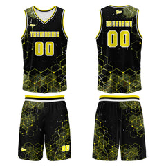 Benutzerdefinierter Gelb Basketball Jersey Uniform Anzug gedruckt Ihr Logo Name Nummer