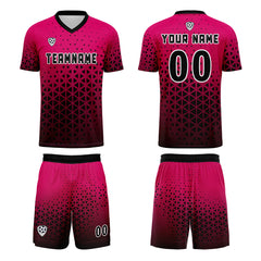 Benutzerdefinierte Rosa Schwarz Trikots für Männer Frauen Personalisierte Fußball Uniformen für Erwachsene und Kind