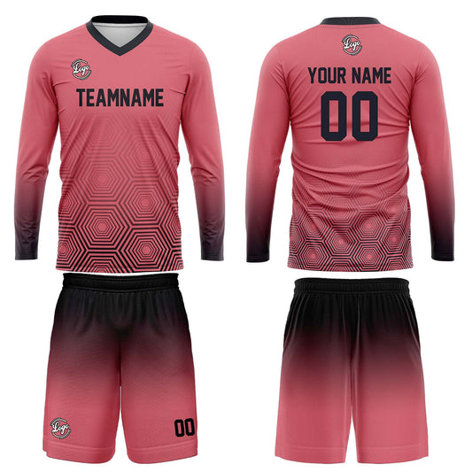 Kundenspezifisches Dunkelgrau Lichtrosa Basketball Fußball Schießen langes T-Shirt für Erwachsene und Kinder