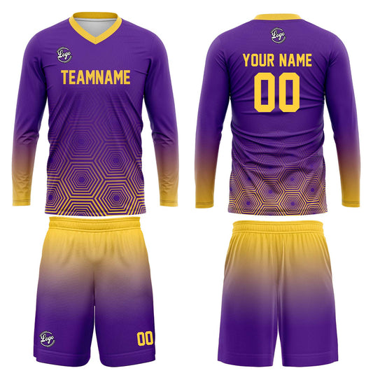 Kundenspezifisches Gelb Lila Basketball Fußball Schießen langes T-Shirt für Erwachsene und Kinder