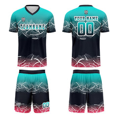 Benutzerdefinierte Limette Grün Schwarz Trikots für Männer Frauen Personalisierte Fußball Uniformen für Erwachsene und Kind