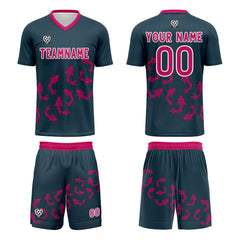 Benutzerdefinierte Universal Blau Trikots für Männer Frauen Personalisierte Fußball Uniformen für Erwachsene und Kind