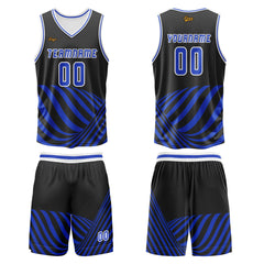 Benutzerdefinierter Blau Basketball Jersey Uniform Anzug gedruckt Ihr Logo Name Nummer