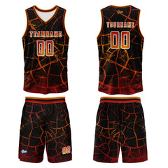 Benutzerdefinierter Orange Rot Basketball Jersey Uniform Anzug gedruckt Ihr Logo Name Nummer