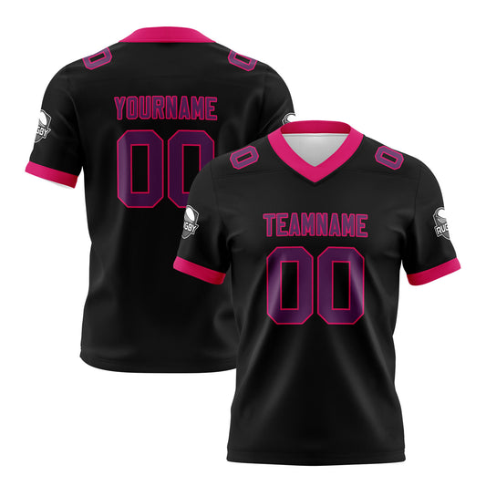 Benutzerdefinierte Schwarz Rosa Fußball Trikots Personalisierter Name Nummer Logo