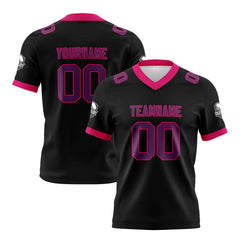 Benutzerdefinierte Schwarz Rosa Fußball Trikots Personalisierter Name Nummer Logo