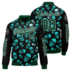 Maßgeschneiderte Grün Letterman Varsity Jacket Individuelle Stickerei Druck nach Ihrem Wunsch