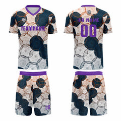 Benutzerdefinierte Lila Dunkelblauer Gradient Trikots für Männer Frauen Personalisierte Fußball Uniformen für Erwachsene und Kind