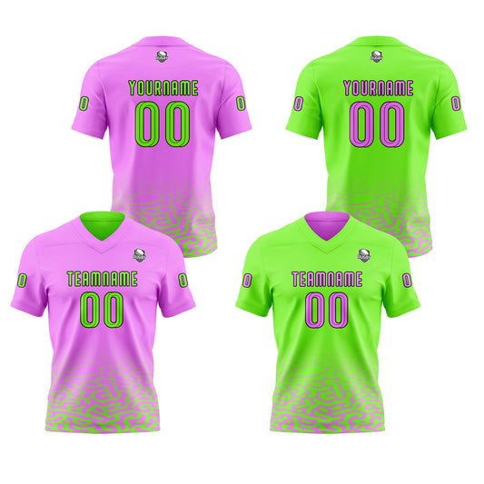 Benutzerdefinierte Grün Rosa Reversibel Fußball Trikot Personalisierte Gradient Fußball Shirts für Männer gedruckt Team Name Nummer Logo