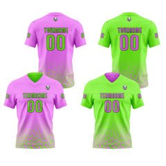 Benutzerdefinierte Grün Rosa Reversibel Fußball Trikot Personalisierte Gradient Fußball Shirts für Männer gedruckt Team Name Nummer Logo