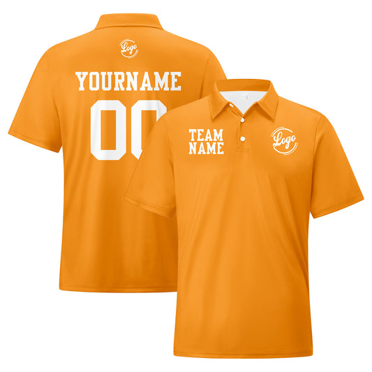 Benutzerdefinierte Orange Weiß Fußball Polo-Shirts Fügen Sie Ihr Einzigartiges hinzu Logo/Name/Nummer